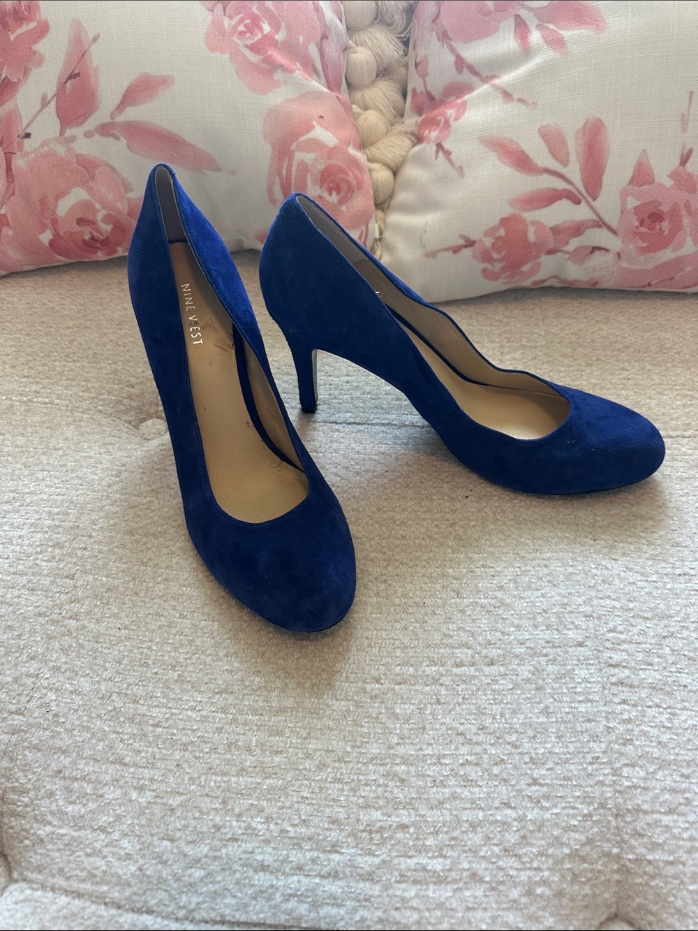 Nine West Royal Blue Suede High Heels